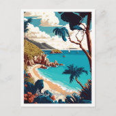 Britse Maagdeneilanden vintage reisillustratie Briefkaart (Voorkant)