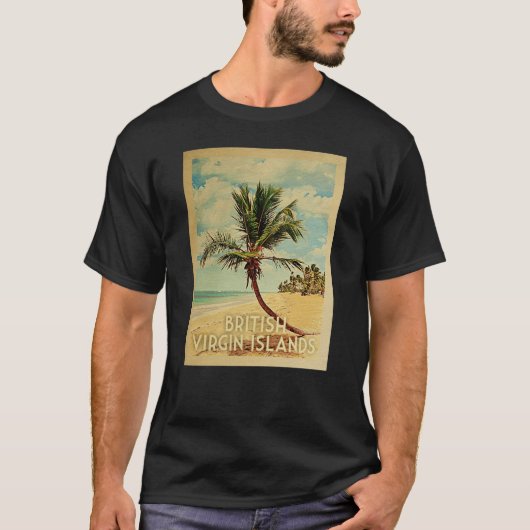 Britse Maagdeneilanden Vintage Travel T-shirt (Voorkant)