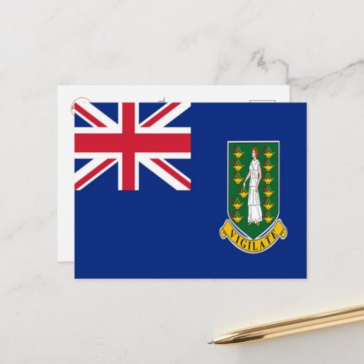 Britse Maagdeneilanden - vlag - Briefkaart (Voorkant / Achterkant in situ)