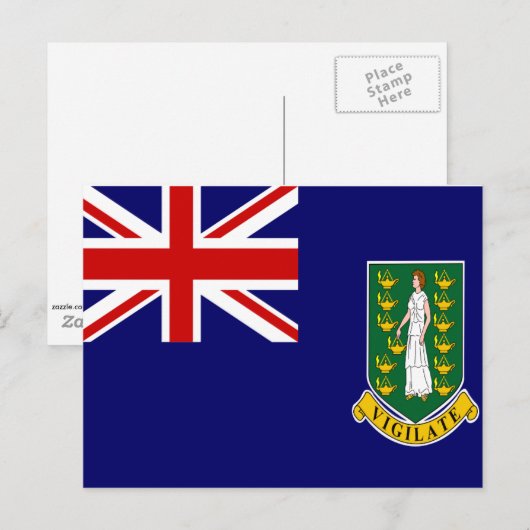 Britse Maagdeneilanden vlag Briefkaart (Voorkant / Achterkant)