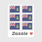 Britse Maagdeneilanden Vlag Collectie pack van 6 Sticker (Vel)