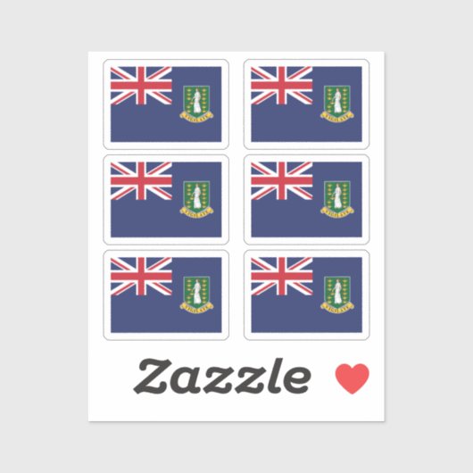 Britse Maagdeneilanden Vlag Collectie pack van 6 Sticker (Vel)
