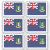 Britse Maagdeneilanden Vlag Collectie pack van 6 Sticker (Voorkant)