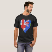 Britse Maagdeneilanden Vlag Hart T-shirt (Voorkant volledig)