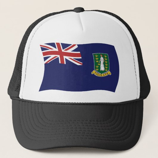 Britse Maagdeneilanden Vlag Hoed Trucker Pet (Voorkant)