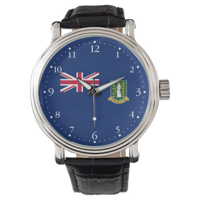 Britse Maagdeneilanden Vlag Horloge (Voorkant)