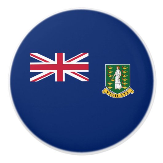 Britse Maagdeneilanden Vlag Keramische Knop (Voorkant)