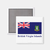 Britse Maagdeneilanden Vlag met Naam Magneet (Voorkant / Achterkant)