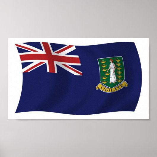 Britse Maagdeneilanden Vlag Poster Print (Voorkant)