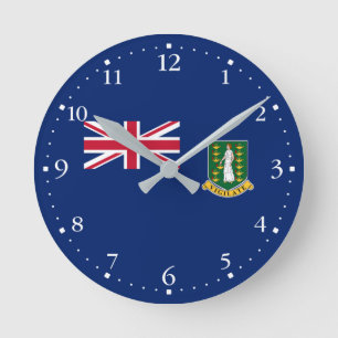 Britse Maagdeneilanden Vlag Ronde Klok