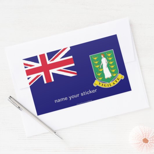 Britse Maagdeneilanden vlag sticker (Envelop)