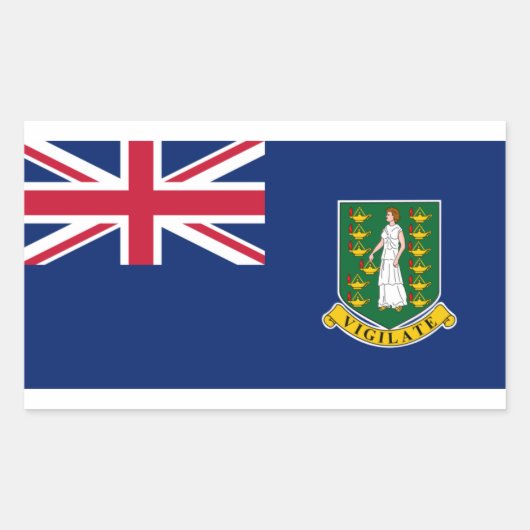 Britse Maagdeneilanden Vlag Sticker BVI (Voorkant)