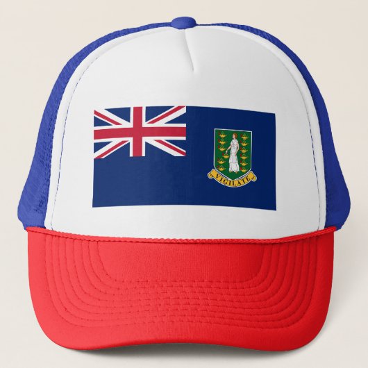 Britse Maagdeneilanden Vlag Trucker Pet (Voorkant)
