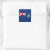 Britse Maagdeneilanden Vlag Vierkante Sticker (Tas)