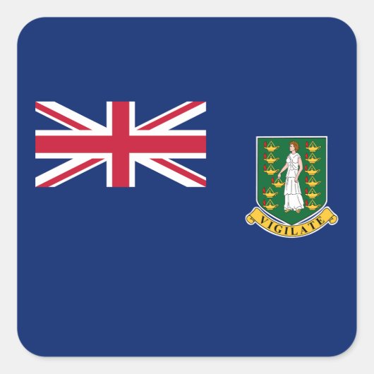 Britse Maagdeneilanden Vlag Vierkante Sticker (Voorkant)