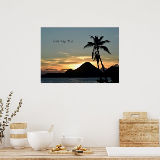 Britse Maagdeneilanden, Zonsondergang Poster (Keuken)