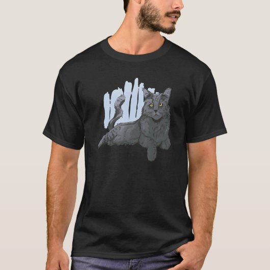 Britse Maine Coon Dier Katten T-shirt (Voorkant)