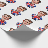 Britse Man karikatuur met Union Jack Flag Cadeaupapier (Hoek)