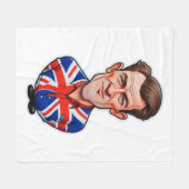Britse Man karikatuur met Union Jack Flag Fleece Deken (Voorkant (Horizontaal))