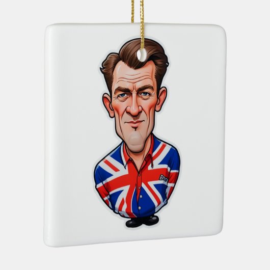 Britse Man karikatuur met Union Jack Flag Keramisch Ornament (Rechts)