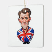 Britse Man karikatuur met Union Jack Flag Keramisch Ornament (Links)