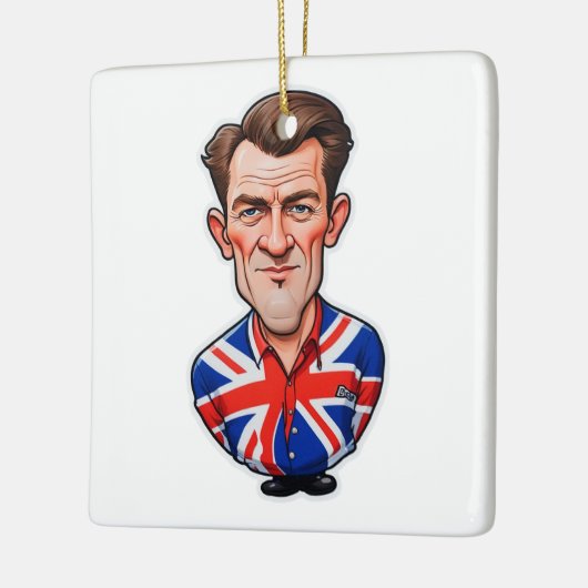 Britse Man karikatuur met Union Jack Flag Keramisch Ornament (Links)