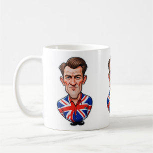 Britse Man karikatuur met Union Jack Flag Koffiemok