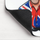 Britse Man karikatuur met Union Jack Flag Muismat (Hoek)