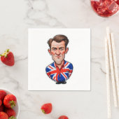 Britse Man karikatuur met Union Jack Flag Servet (Insitu)