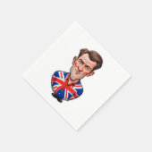 Britse Man karikatuur met Union Jack Flag Servet (Hoek)