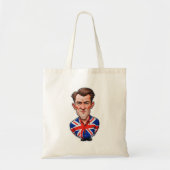 Britse Man karikatuur met Union Jack Flag Tote Bag (Voorkant)