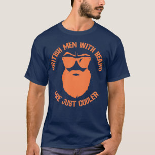 Britse mannen met baard zijn gewoon koeler t-shirt