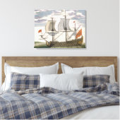 Britse marine: een eersteklas schip dat de Witte E Canvas Afdruk (Insitu (Slaapkamer))