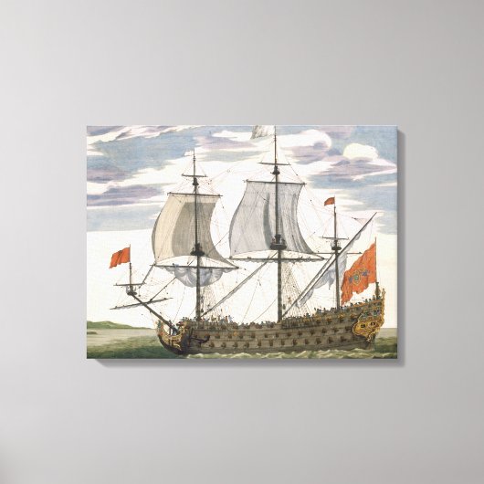 Britse marine: een eersteklas schip dat de Witte E Canvas Afdruk (Voorkant)