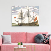 Britse marine: een eersteklas schip dat de Witte E Canvas Afdruk (Insitu (Woonkamer))