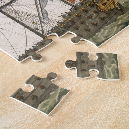 Britse marine: een eersteklas schip dat de Witte E Legpuzzel (Zijkant)