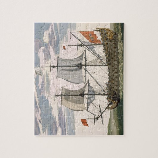 Britse marine: een eersteklas schip dat de Witte E Legpuzzel (Verticaal)