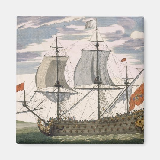 Britse marine: een eersteklas schip dat de Witte E Magneet (Voorkant)