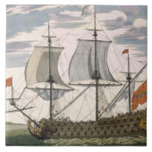 Britse marine: een eersteklas schip dat de Witte E Tegeltje (Voorkant)