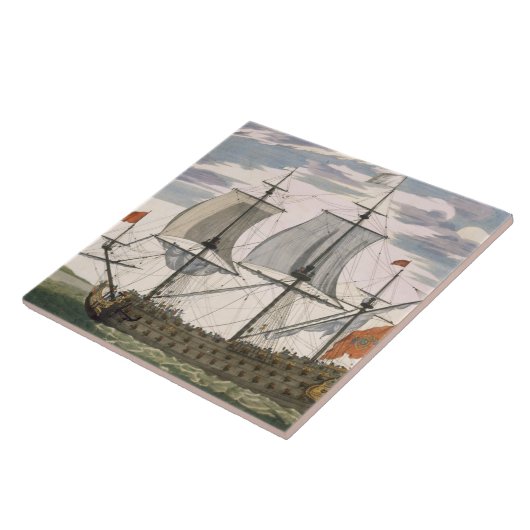 Britse marine: een eersteklas schip dat de Witte E Tegeltje (Zijkant)