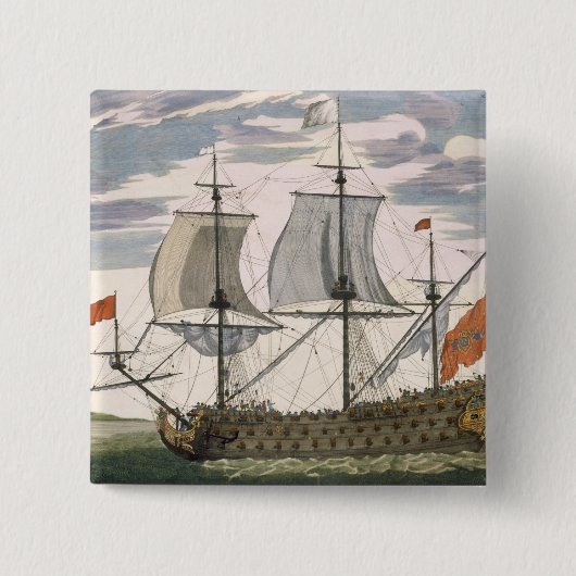 Britse marine: een eersteklas schip dat de Witte E Vierkante Button 5,1 Cm (Voorkant)