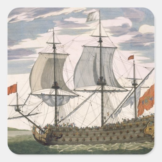 Britse marine: een eersteklas schip dat de Witte E Vierkante Sticker (Voorkant)