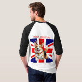 Britse Merry Christmas Corgi met rendiergewei T-shirt (Achterkant volledig)