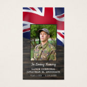 Britse militaire Memorial Fallen Soldier Prayer Visitekaartje (Voorkant)