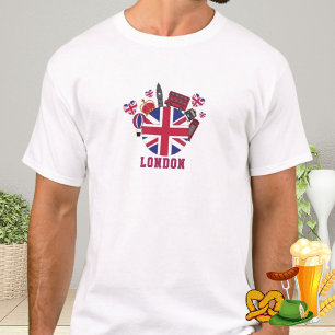 Britse monumenten UK Reis Londen Souvenir Kunst T-shirt