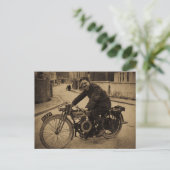 Britse motorfiets begin jaren 1900 Briefkaart (Staand voorkant)