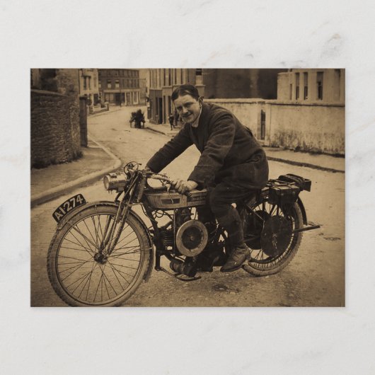 Britse motorfiets begin jaren 1900 Briefkaart (Voorkant)