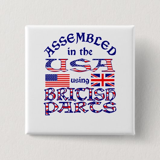 Britse Onderdelen Vierkante Button 5,1 Cm (Voorkant)