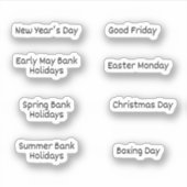 Britse openbare Feestdagen Stickers voor Kalenders (Voorkant)
