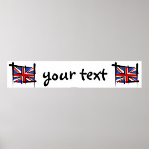 Britse penseelbanner poster